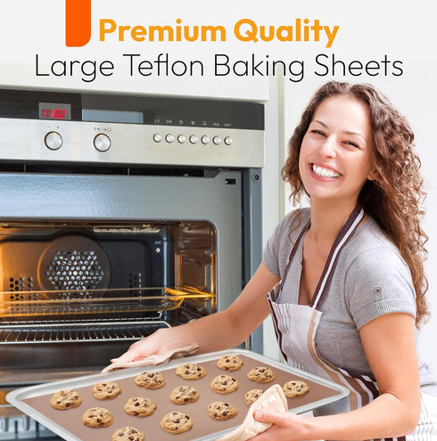 Teflon Sheets for Heat Press and Baking - Reusable PTFE Oven Liners, Premium Teflon Sheet for Baking - Heat Resistant Teflon Sheet - Food Safe, BP...