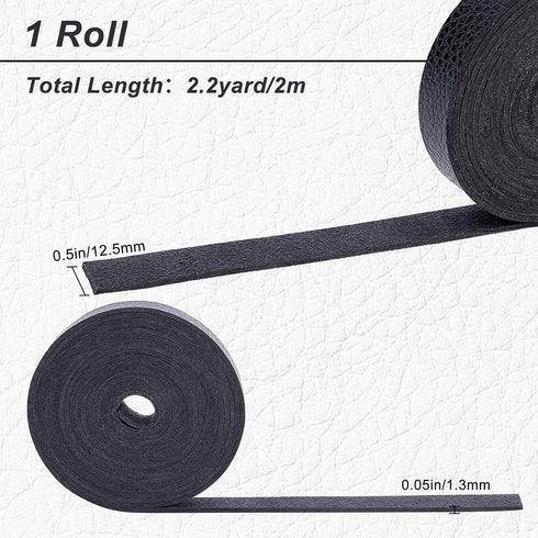 GORGECRAFT Black Leather Strap Strip 0.5 Inch Wide 79 Inch Long Lychee Pattern Leather Belt Strips Wrap Single Sided Flat Cord for DIY Crafts Clot...