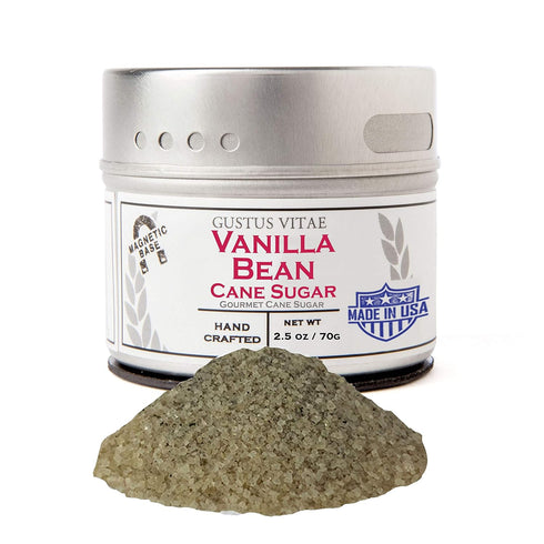 Gustus Vitae - Vanilla Bean Cane Sugar - Artisanal Infused Sugar - 1:1 Replacement For Plain Sugar - Gourmet Sweetener - All Natural - Small Batch...
