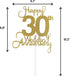 30th Wedding Anniversary Cake Topper, Wedding Anniversary Party Decoration with Premium Gold Glitter...