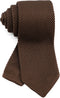 Men's Pointed Knit Tie Necktie Width 2.75 inches Washable Solid Color Brown...