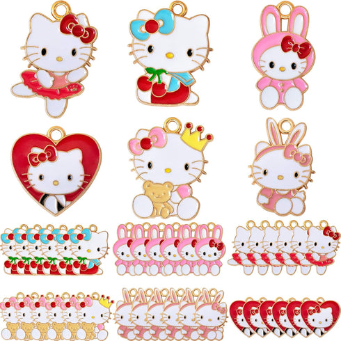 Anjulery 36 Pieces Enamel Cat Charms for Jewelry Making - Cute Kitty Charm for Bracelets Necklaces Earrings Pendants Crafts (36Pcs K6B)...