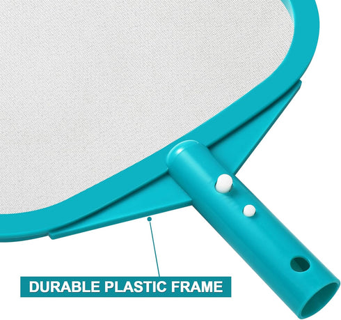 Pool Skimmer - Pool Skimmer Net without Pole, 16.5" x 9.5", Pool Net with Fine Mesh Net, Plastic Frame, Ultra-fine Pool Skimmer for Ponds, Fish Ta...