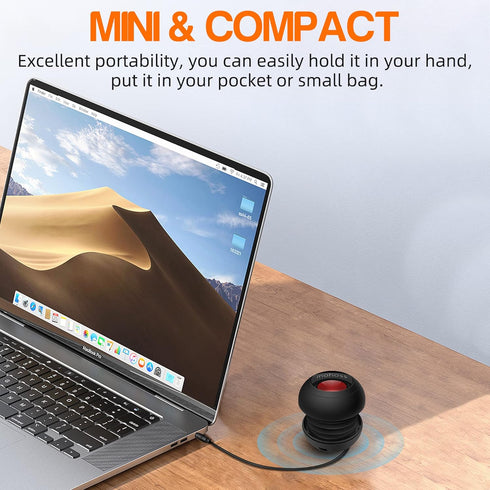 Mini Bass Speaker, mohoss Portable Plug in Speaker with 3.5mm Aux Audio Input, Rechargeable External Hamburger Speaker for iPhone Android Smartpho...