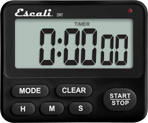 Escali Extra Loud Display Digital Kitchen Timer with Clock Mode, Recall Timer Magnetic Back...