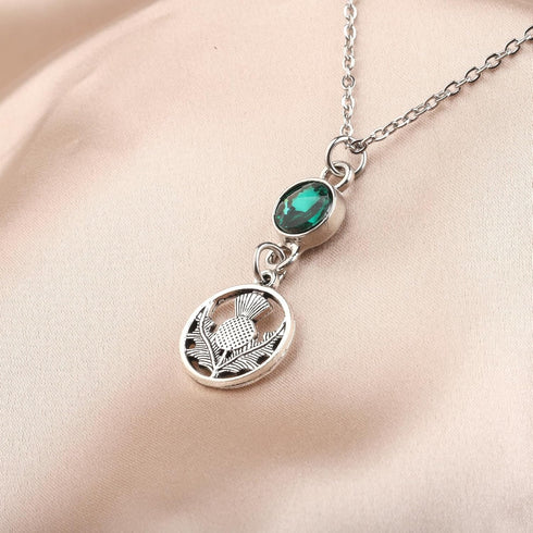 WSNANG Scottish Thistle Necklace Scottish Gifts for Women Thistle Pendant Necklace Scottish Blessing Jewelry...