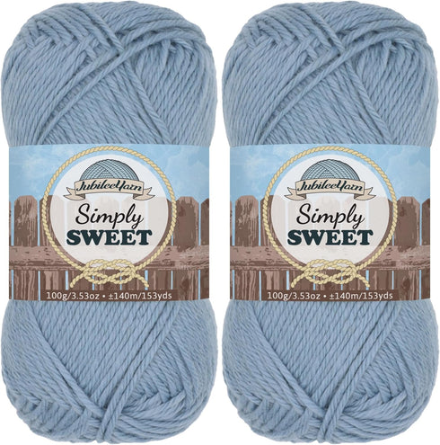 JubileeYarn Simply Sweet Yarn - 100g/Skein DK Cotton Blend - Little Boy Blush - 2 Skeins...