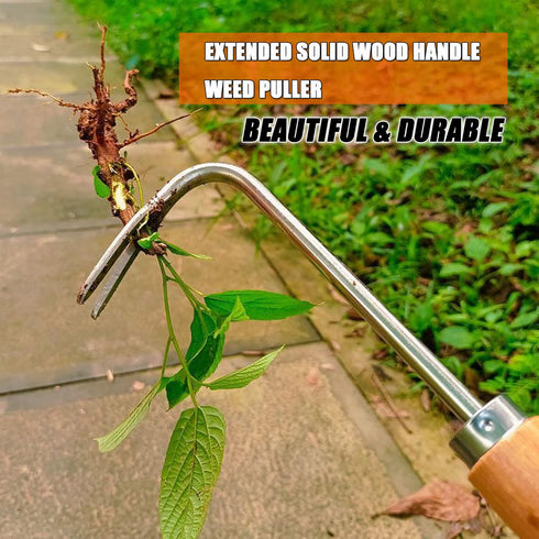 SHANFEEK Weed Puller Weeding Artifact Uprooting Weeding Tool Gardening Hand Tools 16-Inch Weed Remover Tool for Yard with Extended Hard Solid Wood...