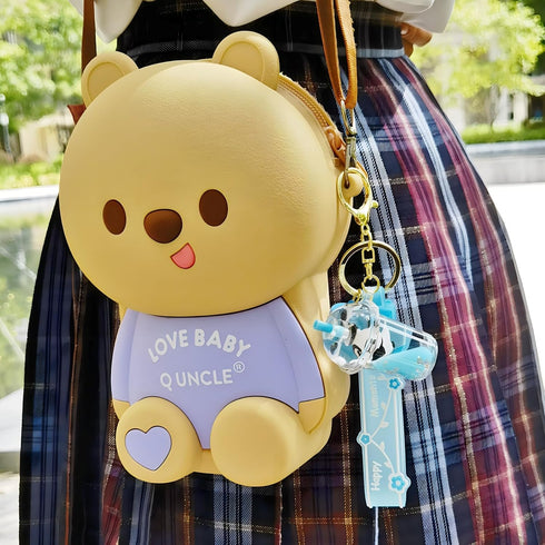 Cute Keychain Animal Liquid Floating Kawaii Keychains Backpack Pendant Charm Wristlet Key Ring for Girl Women...