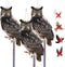 Owls to Keep Birds Away, Bird Scare Devices Cardboard, Owl Bird Scarers, Bird Control, Fake Owls with Reflective Tape, Plastic Owls, 3PCS Hanging ...