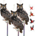 Owls to Keep Birds Away, Bird Scare Devices Cardboard, Owl Bird Scarers, Bird Control, Fake Owls with Reflective Tape, Plastic Owls, 3PCS Hanging ...
