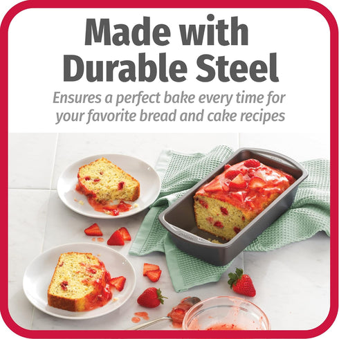 GoodCook 8" x 4" Nonstick Steel Bread Loaf Pan, Multipurpose Nonstick Bread and Meatloaf Baking Pan, Gray...