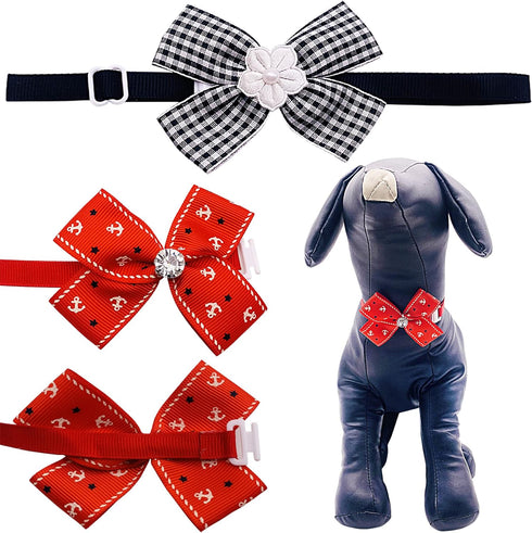PET SHOW Adjustable Cute Dog Bow ties Collar for Small Dogs Puppy Cats Bowties Neckties Pet Grooming Accessories Assorted Randomly Pack of 50...