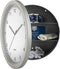 Wall Clock Safe - 10-Inch Battery-Operated Analog Timepiece with Hidden Shelf Storage for Secret Compartment Items and More by Stalwart (Silver/Wh...