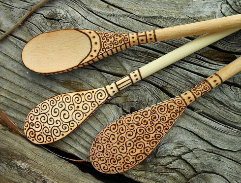 Kitchen Wooden Spoons Mixing Baking Serving Utensils Puppets 12 In - 12 Pack...