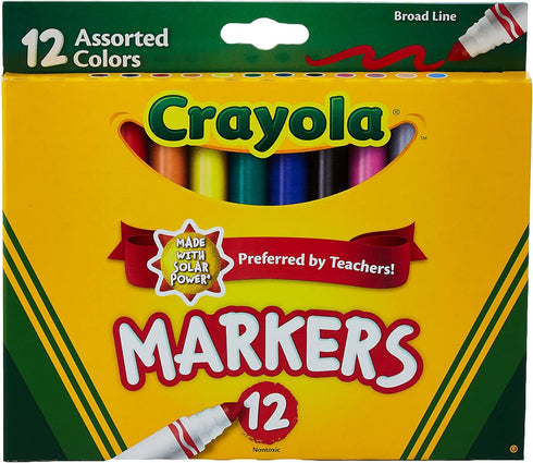 Crayola CRA-58-7712 Classic Non-Washable Marker, Broad-Line, 12 Colors/Set...