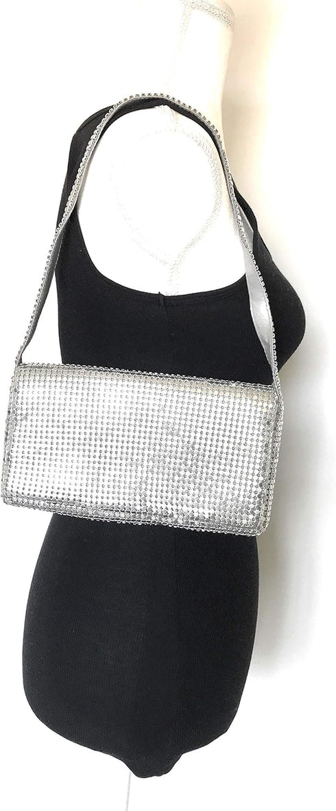 Women Vintage Evening Clutch Metal Mesh soft purse with Short Shoulder Strap...
