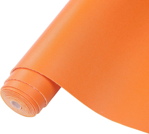 CDY Smooth Faux Leather Sheets 13.8"X53" Solid Color Faux Leather Fabric Roll Perfect for Making Earrings, Bows,Bags,DIY Crafts (Orange)...