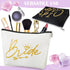 11 Pieces Wedding Makeup Bags Bridal Shower Cosmetic Bag Bachelorette Party Canvas Makeup Bags Bride I Do Crew Bridesmaid Proposal Gifts for Women...