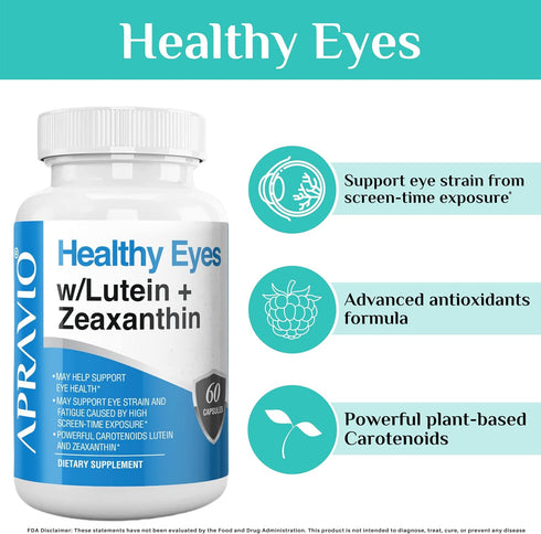 Healthy Eyes w/Lutein + Zeaxanthin Vitamins, Eye Supplements to Help Protect Against Harmful Radicals & Blue Light W/Essential Antioxidants, Help ...