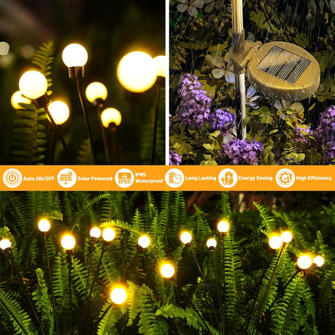 Solar Garden Outdoor Lights - 2 Pack 16LED Solar Powered Firefly Lights Waterproof Swaying Garden Fairy Bulbs for Yard Patio Path Pathway Landscap...