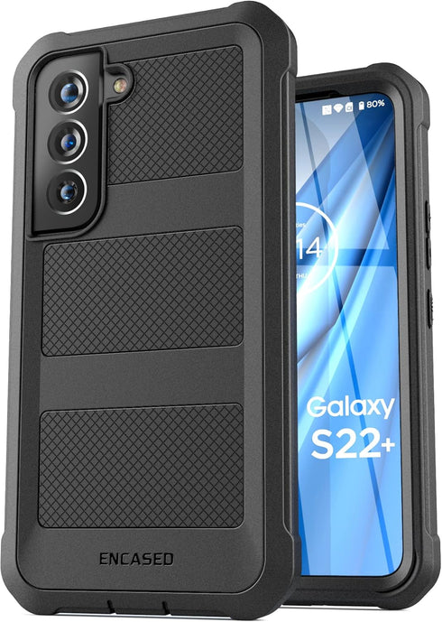 ENCASED Falcon Designed for Samsung Galaxy S22 Plus, Protective Full Body Phone Case for Samsung S22+ (Black)...