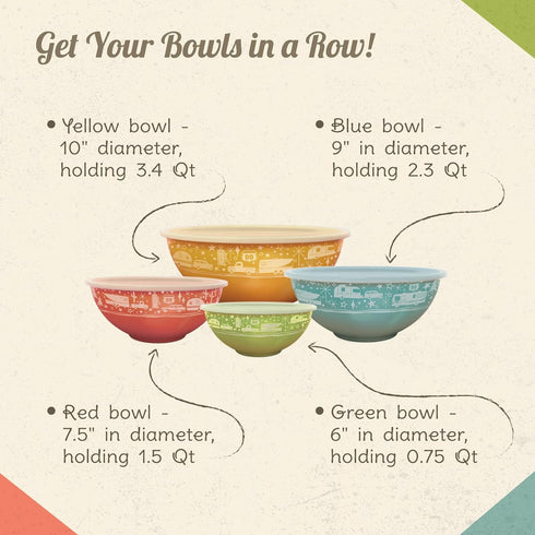 Melamine Bowls with Lids - 4 BPA Free Nesting Bowls with (New and Imporved) Lids Set for Indoor & Outdoor Dining - Sturdy, Lightweight, & Top Shel...