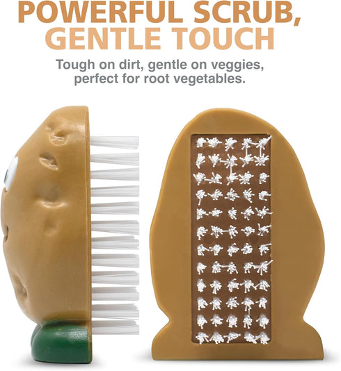 Joie Spud Dude Potato Brush, Vegetable and Fruit Scrubber, Produce Cleaner, Cute Kitchen Gadget, Dishwasher Safe...