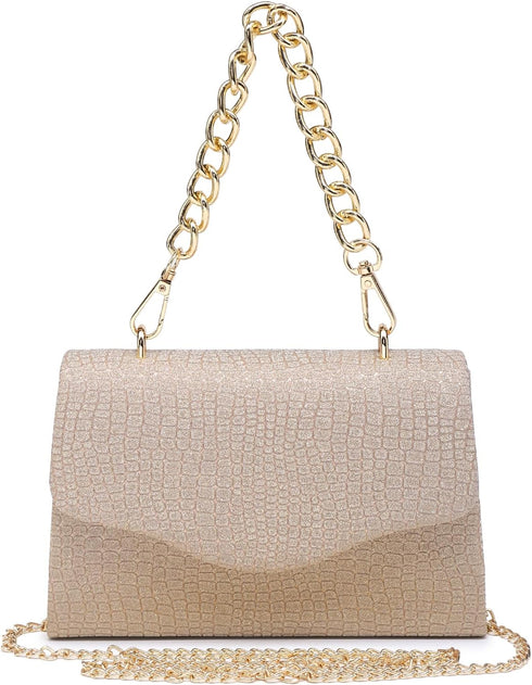 Dasein Women Glitter Evening Clutch Purse Top Handle Dressy Handbag for Wedding/Prom/Party/Cocktail/Bridal...