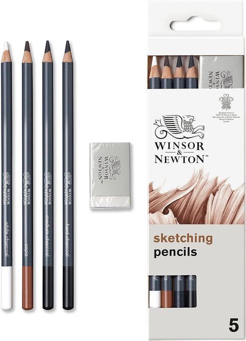 Winsor & Newton Studio Collection Artist Pencils, Sketching Pencils, Set of 5...