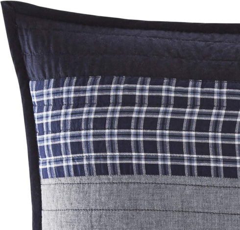 Nautica - Sham, Cotton Quilted Bedding with Envelope Closure, Pre-Washed for Added Softness, Stylish Bedding Set (Adelson Blue, 20" x 26")...