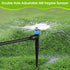 60Pcs Drip Irrigation Emitters Fan Shape with Stake for 1/4 inch Irrigation Tube Hose, 360 Degree Water Flow Drippers for House Garden Watering Sy...