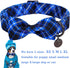 Dog Collar with Bow Tie, Cotton Dog Bowtie Collar for Medium Girl Boy Dog, Holiday Blue Dog Collar with Durable Metal Buckle, Cute Plaid Pet Colla...