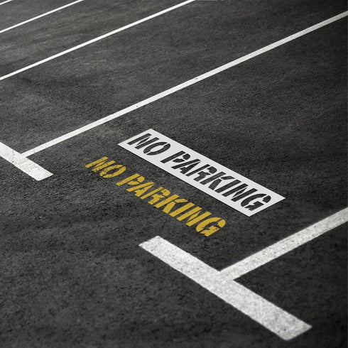 2pcs No Parking Stencils, 4 Inch Letter Stencils Flexible Plastic Parking Lot Paint Templates Parking Lot Stencils Traffic Curb Painting Marking S...