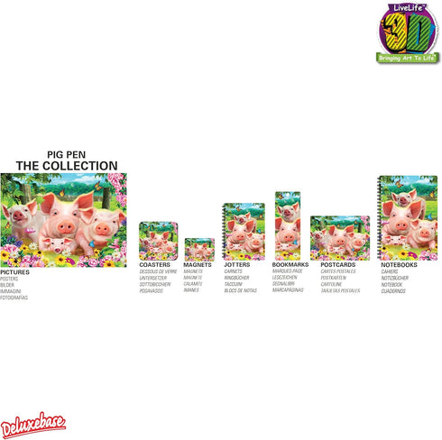 Magnet - Pig Pen from Deluxebase. Lenticular 3D Farm Fridge Magnet. Magnetic Decor for Kids and Adults with Artwork Licensed from Renowned Artist,...