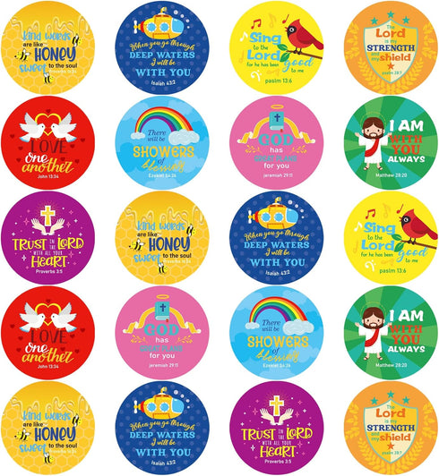 600 Pcs Christian Stickers for Kids Bible Verse Faith Jesus Stickers Religious Catholic Bible Stickers for Toddler Art Crafts for Kids Sunday Scho...