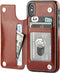 iPhone Xs iPhone X Wallet Case with Card Holder, Premium PU Leather Kickstand Card Slots Case,Double Magnetic Clasp and Durable Shockproof Cover(B...