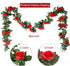 Syhood Artificial Rose Garlands Rose Vines Leaves Banners Hanging Fake Floral Garland Flower Vine for Wedding Arch Ceremony Home Garden Outdoor Pa...