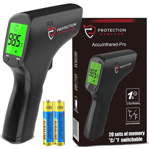 Forehead Infrared Thermometer for Kids/Adults/Room/Liquid Temperature Checks - Digital Handheld Non Contact LCD Thermometer with Alarm, 20 Memory ...