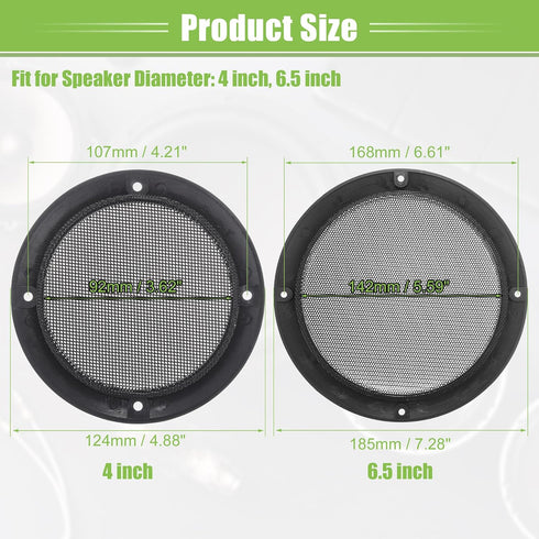 ACROPIX Universal 4" 6.5" Speaker Grills Cover Mesh Round 4 inch 6.5 inch Audio Speaker Subwoofer Guard Protector Case with Mounting Screws Iron P...
