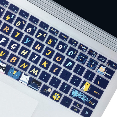 Sanfulin Keyboard Cover Skin for Microsoft Surface Laptop 3 13.5''&15'' and Surface Book 3 13.5''&15'',Silicon Keyboard Protector with Big Letter ...
