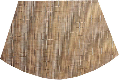 SHACOS Round Table Placemats Set of 4 Wedge Shape Woven Vinyl Place Mats Heat Resistant Wipe Clean Round Table Mats Home Table Decor (4, Tan)...