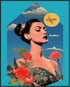 Posterizer 1 pcs-vintage woman with floral dress collage-Retro Art-Abstract & Modern Art-Gift for Art Lovers- UNFRAMED Wall Art...