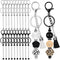 20 Pcs Beadable Keychain Bars Metal Beaded Blank Keychains Charms DIY Keychain Supplies Bulk for DIY Pendant Jewelry...
