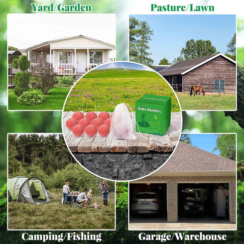 12 Pack Snake Repellent for Yard Powerful, Natural Snakes Balls for Repelling Snakes Rats and Other Pests, for Outdoor Indoor Lawn Garden Camping ...