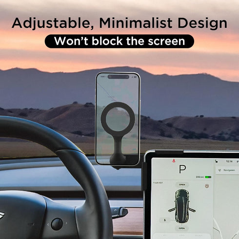 Compatible MagSafe Car Mount Charger, Foldable Dashboard Magnetic Wireless Car Charger for Tesla Model 3/Y X/S for MagSafe Car Charger Tesla Touch...