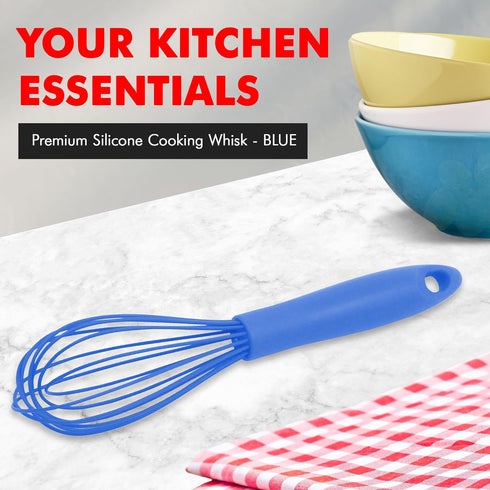 Chef Craft Premium Silicone Wire Cooking Whisk, 10.5 inch, Blue...