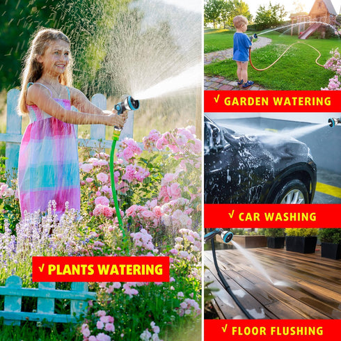 Garden Hose Nozzle, Water Spray Nozzles for Garden Hose, Durable High Pressure Water Hose Sprayer Nozzle with 10 Patterns for Watering Plants, Was...
