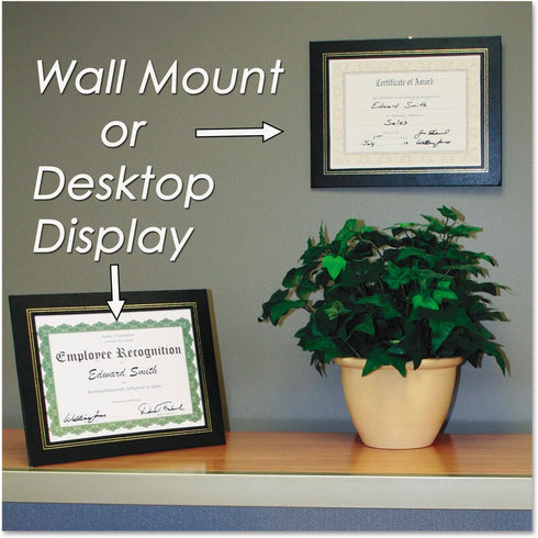NuDell 21202 Leatherette Document Frame, 8-1/2 x 11, Black (Pack of Two)...