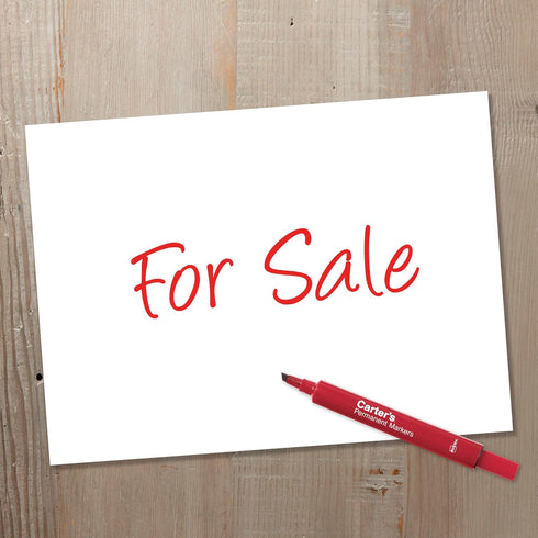 AVERY Carter's Permanent Markers, Large Desk-Style Size, Chisel Tip, Water and Wear Resistant, 12 Red Markers (27177)...